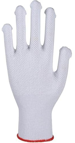 ABENA Cotton Work Gloves | Pack of 12 Pairs | Size 7 | Latex-Free | Elasticated Gloves with Gripping Dots | Soft, Comfortable, and Durable | Ideal for Warehouse Work, Mounting and Packing