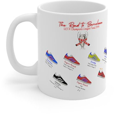Man United Mug - 1999 Champions League 11oz Ceramic Coffee Mug, Retro Man United Mug, MUFC Cup, MUFC Gifts