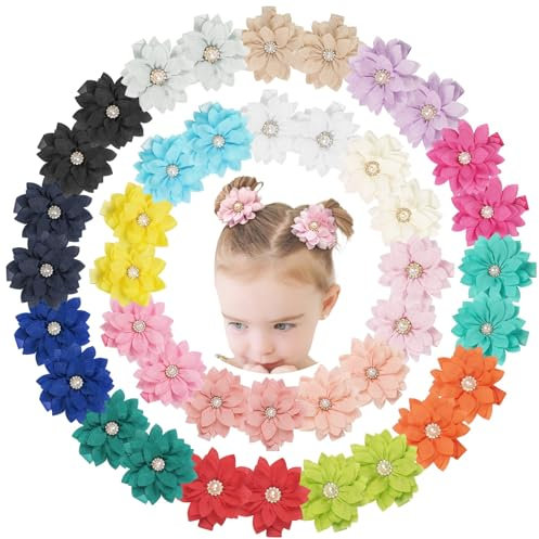 Midodo 40 Piezas 2.3 Pulgadas Lazos Pelo Niña, Lazos Bebe,Pinzas de Pelo de Bebé, Antideslizantes,Para Bebés, Niños, Adolescentes, Regalos En Pares