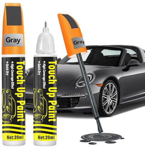 prowithlin Stylo Retouche Peinture Carrosserie - Efface Rayure Noire, Solution Rapide pour Carrosserie, Voiture Carrosserie & Jante Alu, Stylo Peinture Voiture (gris, 2 lots)