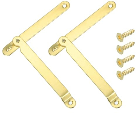QUARKZMAN 2 Stück Springaufbeschlag, 101 * 11mm Eisen Klappenscharnier Klappdeckel der Schrankstütze, mit Schrauben, Rechtsseitige InstallationSchrankscharnier für Holzkisten, Boxen, Display