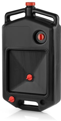 Ölauffangwanne 8L schwarz für Auto Motorrad Quad Ölwechsel Wanne für Altöl Kühlmittel Getriebeöl Kunststoff Auffangbehälter mit Griff Ausguss Trichter Ölwanne Werkstatt KFZ