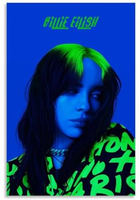 LONGRUi Billie Eilish Mode-Poster, dekoratives Gemälde, Leinwand, Wandposter und Kunstdruck, moderne Familienschlafzimmer-Dekoration, Poster, 30 x 45 cm