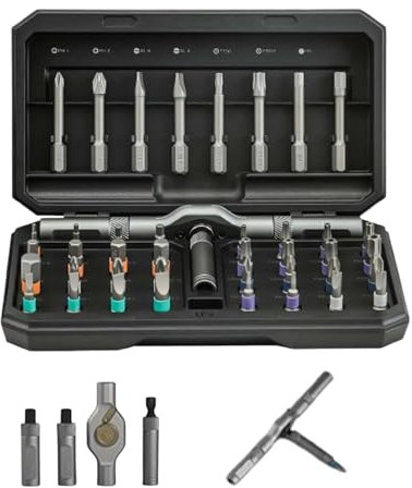 42 In 1 Magnetic Screwdriver Set, DIY Ratchet Screwdriver Kit, Multi Bit Ratcheting Screw Driver Set, with Detachable Ratchet Handle, for Computer, Bicycles, Furniture and DIY (Black)