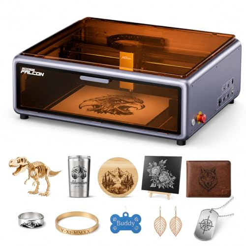 Creality Falcon A1 10W Laser Graviermaschine, Eingeschlossener Laserschneider mit Luftunterstützung, HD Kamerapositionierung, Klasse-1-Sicherheitslaser für Holz, Metall, Acryl, für Anfänger