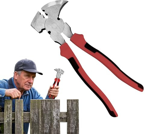 Robust Drahtzange Für Zaunbau,Werkzeug Zum Nägelziehen Mit Hammerkopf - Klammerhammer Kopfzieher Robust Für Drahtbiegen Greifen Kabel Bauernhof Haus