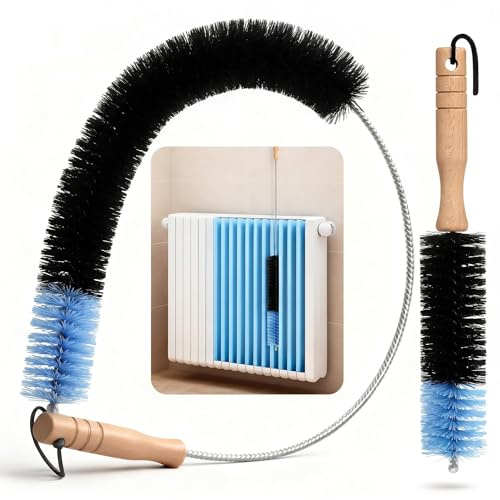 MOPUBZO Set di 2 Brosse Radiateur (100cm + 26cm), Plumeau Radiateur avec Poils en Nylon Flexible, Brosse de Nettoyage, Brosse pour Radiateur sans Rayures, Idéale Panneaux Chauffants