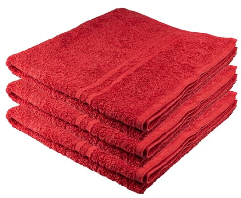 Clinotest 3er Badetücher-Set –100x150 cm,100% Baumwolle, Premium-Qualität, 450 g/m² – Weich, Saugstark, Langlebig, Schnelltrocknend, Perfekt für Badezimmer & Hotels, Weinrot