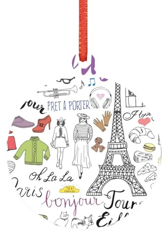 French Paris Tour Eiffelturm, kristallklarer Weihnachtsbaumschmuck, moderne Acryl-Alternative zu Urlaubsdekoration