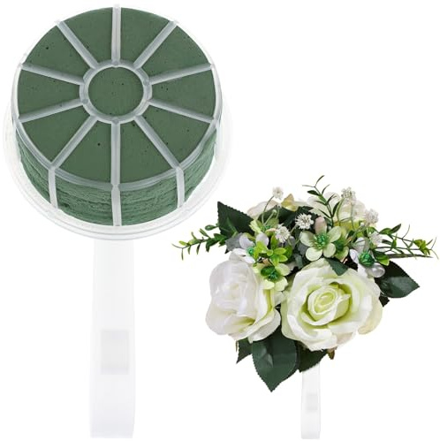 HAPINARY 2 Stück Brautstraußhalter aus Kunststoff mit Griff Großer Blumenhalter für Hochzeits Selbstgemacht Stabile Halterung für Brautsträuße und Fotoshootings