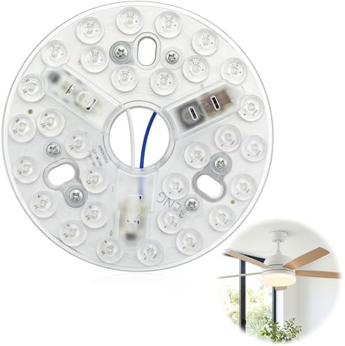Kit de actualización de luz LED redonda de 15 W para ventilador de techo