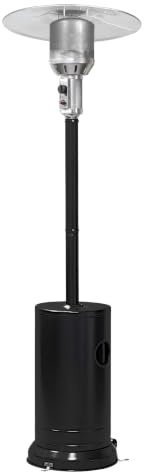APANA Gas Heizpilz Bellamente Ecoline - Gasheizstrahler 8 kW Schwarz | Terrasse, Balkon & Garten, sparsam ca. 0,57 kg/h, Strahlungswärme, Rollen, Umkippsicherung & Abschaltautomatik