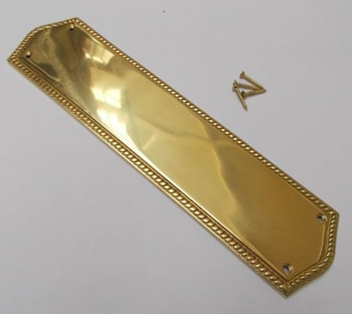 IRONMONGERY WORLD®Heavy Duty Solid CAST Brass Regency Finger Plate Door Push Plate New (Polished Chrome Victorian)