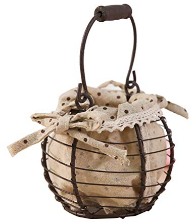 Yardwe Cestas de Alambre Redondas metálicas Canastas de Almacenamiento con Forro de Lino Natural Estilo rústico para la decoración y organización del hogar