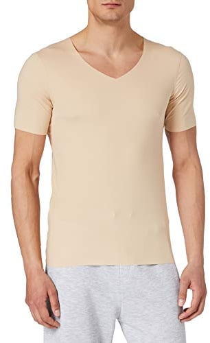 Schiesser Herren Laser Cut V-neck Unterhemd Unterw sche, Hautfarben, M EU