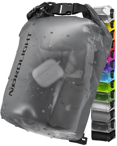 Nordlight Dry Bag 20L Wasserdichter Beutel - (Anthrazit) Wasserdichter Packsack Mit Roll Top Verschluss Und Schultergurt | Schwimmen, Baden, Strand, Kanu, Stand Up Paddling, Tauchen