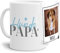 PfotenSchild Tasse mit Spruch - Collage Personalisieren - Hundepapa - Hundetasse - Für Hundeliebhaber und Hundebesitzer - 1 Bild + 1 Name, Weiß, 300 ml