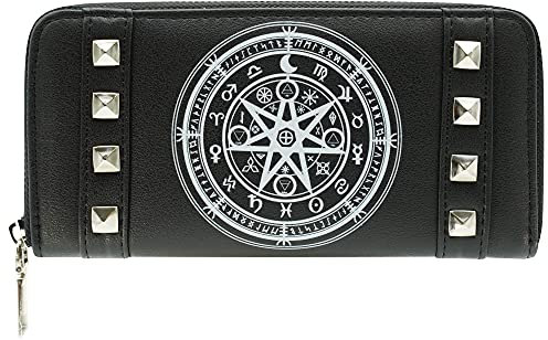 Ro Rox Oxana Alternative Gothique Ouija Portefeuille en Similicuir Noir Imprimé