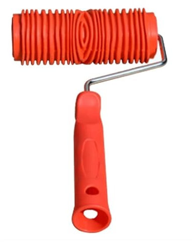 Cfty Paint Roller Brush Wood Pattern Roller Paint Brush with Handle Rubber Wood Graining Knurling Tool (1pc)