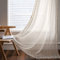 USTIDE White Boho Voile Curtain 150x220cm, Crochet Sheer Panel with Tassels for Light Filtering, Farmhouse Net Drapes for Bedroom & Living Room, 1 Panel