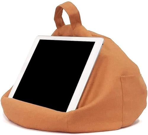 Tablet Kissenständer, Schoßkissen Bett Sofa Weicher Kissenhalter, Tragbarer Sitzsack Tablet Kissenständer, für Tablets, eReader, Smartphones, Bücher (Orange)