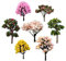 Liummrcy Arbres Miniatures, Arbres modèles Mixtes, Arbre Miniature de Paysage modèle Arbre de Paysage Miniature Arbre de Paysage Miniature pour décor d'ornement de Jardin féerique 7PCS