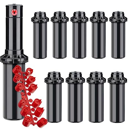 [Pack 10] Arroseur Hunter PGP-Adj : Portée de 6,40 à 15,80 mètres, filetage 3/4. Réglage précis de l'angle d'arrosage - Buses incluses. Arroseur d'irrigation herbe pop-up PGP-Adj