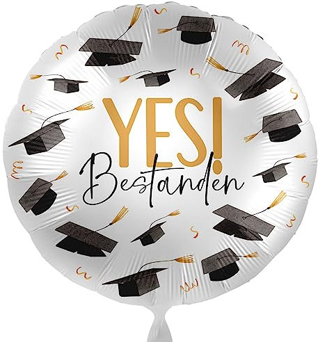 Folienballon bestanden 'Yes! Bestanden' Ballon Abi Meisterprüfung Bachelor Master Staatexam Geschenk Absolventen Ballon zur bestandenen Prüfung