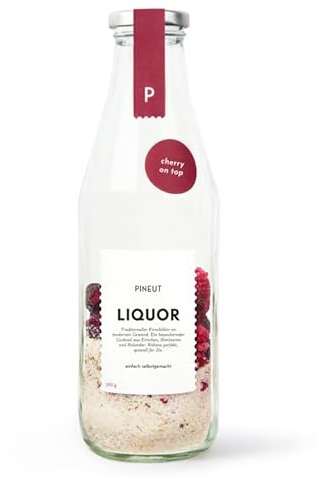 Pineut ® Kirschlikör - Likörflasche 750 ML - Cocktail Set - Likörgetränk mit Genever oder Wodka - Cocktails - Kirschen - Selbst Machen - Originelles Geschenk - Liköre