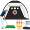 Golf Übungsnetz 3 m Chipping Netz Set Indoor Outdoor mit Golfmatte 10 Golf Übungsbälle 3 Tees Gummi, Training Golfnetz Driving Schlagnetz Faltbarer, Groß Hitting Practice Net (10x7ft mit 3 Löchern)