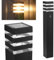 Lumiled Wegeleuchte Außen Pollerleuchte Außenstehleuchte Stehlampe Außenleuchte mit Bewegungssensor PIR Gartenleuchte Wegelampe 60cm IP44 schwarz spritzwasserdicht Aluminium E27 Fassung max 13W