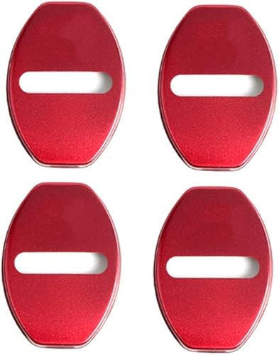 Car Door Lock Cap Cover for Renault Latitude 2010 2011 2012 2013 2014 2015,Stainless Water-Proof Dust Anti-Corrosion Protector Caps Automotive Interior Accessories,A/Red