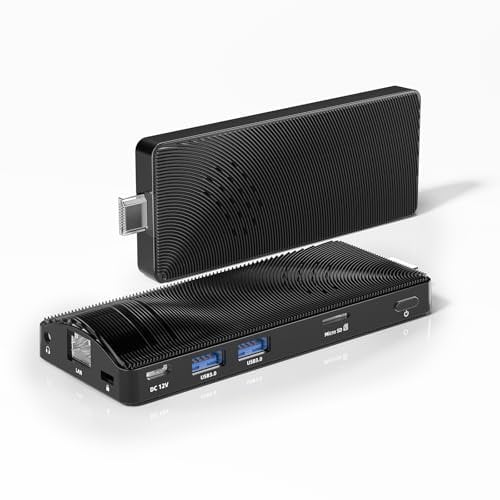 HEIGAOLAPC PC Stick Win 10, Pentium N4200 4GB DDR4 RAM 64GB eMMC Fanless Mini Computadora, Mini Ordenador de Sobremesa, Dual WiFi BT5.2/4K 60Hz/USB Business Office IOT Media Home Micro PC