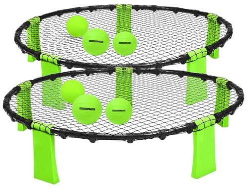 PEARL Sports Ballspiele: 2 Outdoor-Roundnet-Spielsets mit 2 Spielnetzen und 6 Bällen, Ø 92 cm (Roundnet-Spiele-Sets, Sportspiel, aufblasbar)