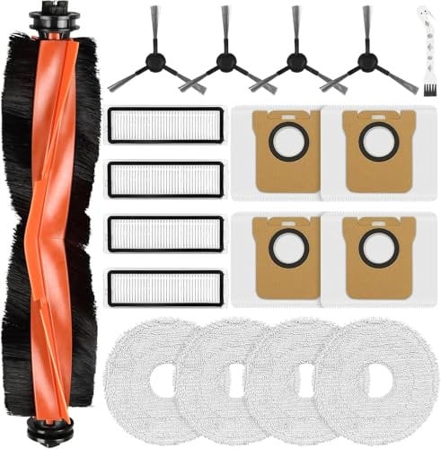 18 Accessoires pour Xiaomi Robot Vacuum X20 Max / X20 Pro Aspirateur, 1 Brosse Principale, 4 HEPA Filtres, 4 Chiffons, 4 Sacs à poussière, 4 Brosses latérales,1 Brosse de Nettoyage