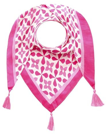 Zwillingsherz Dreieckstuch Neon Pink mit Quasten