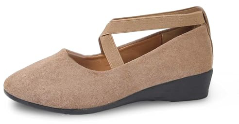 Ballerinas Women's Shoes Flat Comfortable Leisure Pumps Orthopaedic Summer Comfortable Loafer Lightweight Elegant Slip On Shoes Casual Shoes Plain Elastic Slip-On Trainers Sporty Dance Shoes, 2 Beige