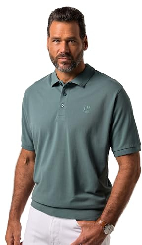 JP 1880 Herren große Größen Übergrößen Menswear L-8XL JP1880 Poloshirt, Bauchfit, Basic, Halbarm, Piqué, XXL bis 10XL eukalyptus 5XL 712617190-5XL