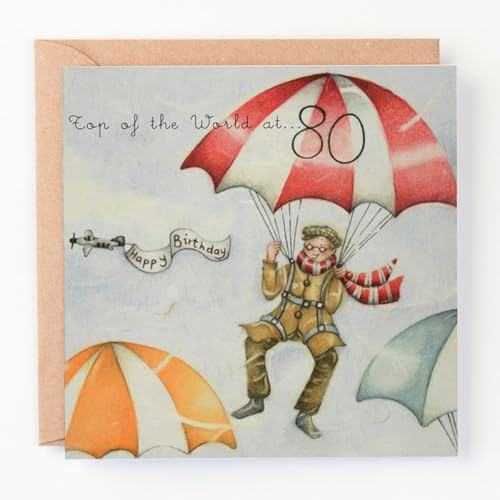 80th Birthday Card TopOf The World at 80 (Men Who Love Life)