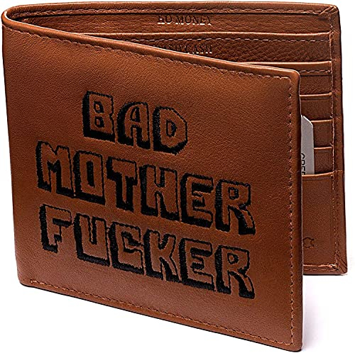 Bad Mother Fucker Geldbeutel / Geldbörse / Ledergeldbeutel / Ledergeldbörse / Brieftasche - Hellbraun - Tan brown 100% leather wallet