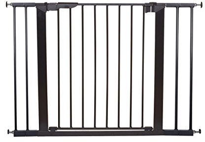 BabyDan Premier Druckmontiertes Tür-/Treppenschutzgitter/Babygitter, Schwarz, 73,5–106,3 cm