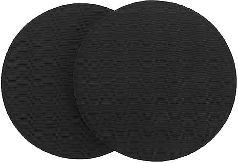 Vorcool 2 Stück Kniematten, dicke Yoga Kissen, rund für Hände, Handgelenk, Knie, Ellenbogen, Schulter, für Yoga, Pilates (schwarz)
