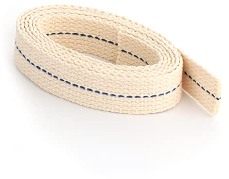 NKlaus Set 2x1 Meter 15mm 100% Natürliche Baumwolle Lampendocht flach Litzendocht Laternendocht für Ölbrenner Öllampe mit gereinigtem Petroleum 40273