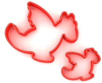 Emporte-pièces en forme de dragon | Mini emporte-pièce en plastique pour pâtisserie, fondant, argile, pâtisserie, glaçage, bijoux (3 cm + 5 cm)