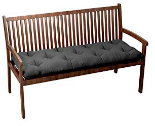 chilly pilley Bankkissen Bankauflage Bankpolster Gesteppt Gartenkissen Mit Gürtelschlaufen Sitzkissen Kissen für Gartenbank Gartenbankauflage für Gartenmöbel Sitzkissen (150x40x12, Grau)
