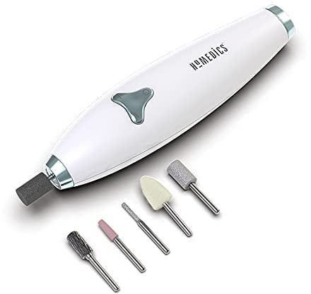 HoMedics Luxury 6 in 1 Electric Manicure/Pedicure Set - Six attachments to clean, repair, shape, file and polish your nails with eight adjustable speeds White, MAN-1700-EU