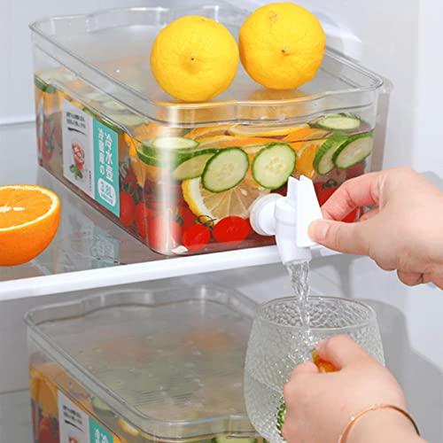 Dispensador de bebidas para frigorífico, jarra de cristal, jarra de agua, dispensador de bebidas con grifo, jarra con depósito de agua, 31 x 18 x 10,8 cm