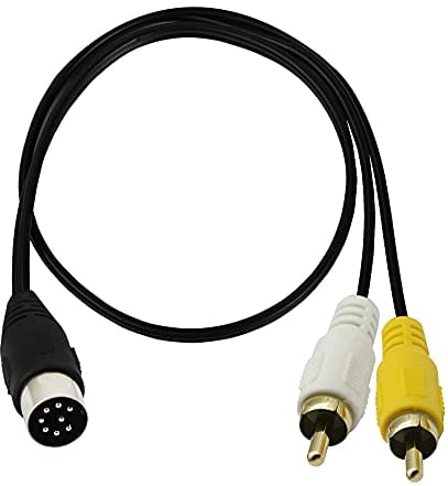 GINTOOYUN Din 8Pin à 2RCA Câble 19.68 Pouces 8Pin Din Mâle Fiche à 2RCA Mâle Audio Adaptateur Câble pour Instrument de Musique Audio Équipement MIDI Device ect