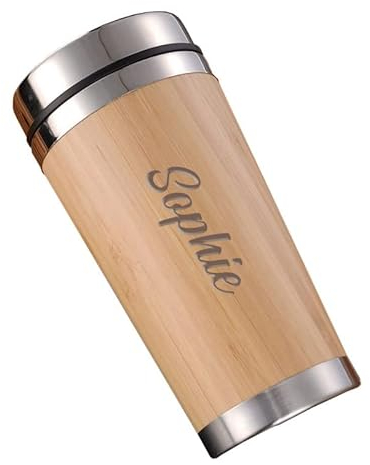 DECOHO - Mug isotherme bambou personnalisé | 400 ml