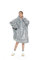iyoimono Hoodie Decke für Damen Flanell Fleece Pullover Sweatshirt Decke Flauschige Sherpa TV-Decke mit Ärmeln Übergroße Kapuzen Pullover Kuscheldecke Einheitsgröße（Grauweiße Sterne）